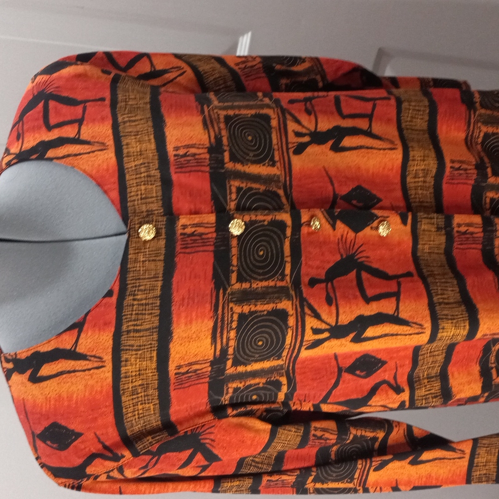 NOWT Tribal Design 100% Rayon Top Size XL or 16